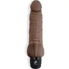  Коричневый вибратор с клиторальным выступом 7 Realistic Vibrator 21,5 см 