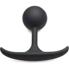  Черная анальная пробка с утяжелением Premium Silicone 3.9 Weighted Round Plug 9,9 см 
