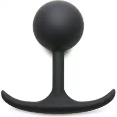  Черная анальная пробка с утяжелением Premium Silicone 4.4 Weighted Round Plug 10,9 см 