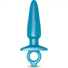  Голубая анальная пробка с кольцом Sleek Tapered Silicone Plug 15 см 