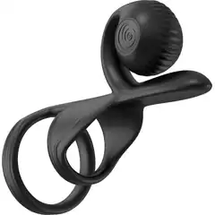  Черная насадка на пенис SVibe Jovi с пультом ДУ 