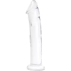  Большой стеклянный стимулятор 12’’ Glass Dildo With Veins Flat Base 28 см 