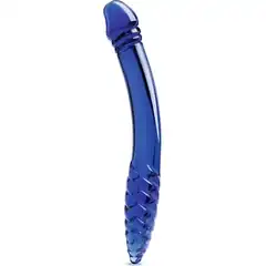  Синий двусторонний стеклянный стимулятор 11’’ Double-sided Glass Dildo For G-Spot P-Spot Stimulation 28 см 
