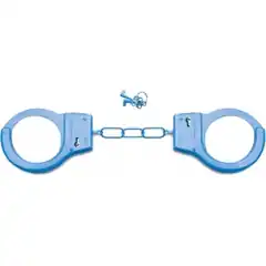  Голубые металлические наручники SHOTS TOYS Blue 