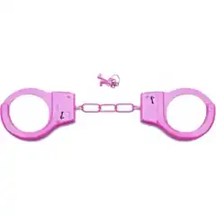  Розовые металлические наручники SHOTS TOYS Pink 