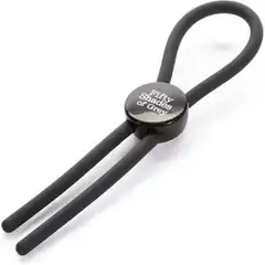  Тёмно-серое эрекционное кольцо с зажимом Again and Again Adjustable Cock Ring 