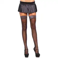  Чулки с широкой каймой Sheer Stay Up With Striped Top 