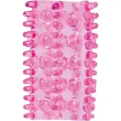  Фиолетовая насадка на пенис с шипами и шишечками BASICX TPR SLEEVE PINK 0.7INCH 