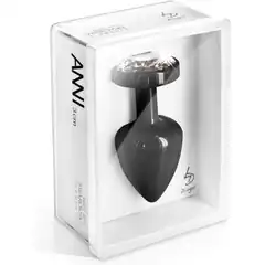  Чёрный алюминиевый анальный плаг ANNI round black T1 6 см 