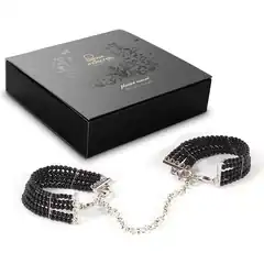  Чёрные дизайнерские наручники Plaisir Nacre Bijoux 