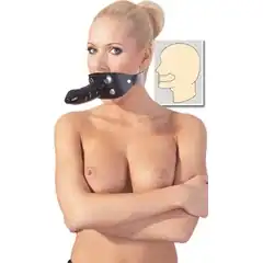  Кожаный кляп с фаллосом ZADO Leather Gag 