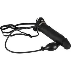  Полый страпон с эффектом увеличения Inflatable Strap-On 18,5 см 