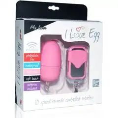  Среднее розовое виброяйцо I Love Egg с 10 скоростями вибрации 