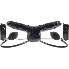  Двухголовый вибромассажер с расширением Inflatable Vibrating Double Delight 35,5 см 