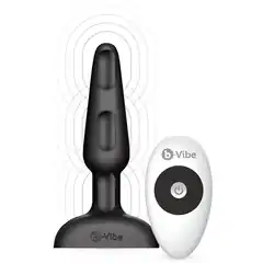  Чёрная анальная вибропробка с 3 источниками вибрации TRIO REMOTE CONTROL PLUG BLACK 13,5 см 