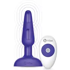  Фиолетовая анальная вибропробка с 3 источниками вибрации TRIO REMOTE CONTROL PLUG PURPLE 13,5 см 