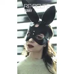  Маска с заячьими ушами Bunny Black 
