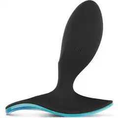  Чёрная анальная вибропробка SURFER PLUG VIBE с управлением со смартфона 