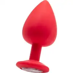  Красная анальная пробка OUCH! Extra Large Diamond Butt Plug с кристаллом 9,3 см 