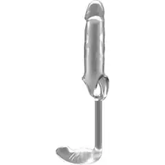  Прозрачная насадка с анальным стимулятором Stretchy Penis Exten and Plug No.34 