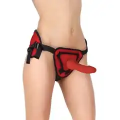  Красный страпон Deluxe Silicone Strap On 8 Inch 20,5 см 
