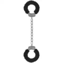  Кандалы с чёрным мехом Furry Ankle Cuffs 