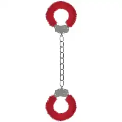  Кандалы с красным мехом Furry Ankle Cuffs 