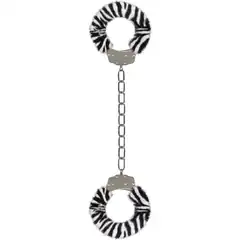  Кандалы с мехом зебры Furry Ankle Cuffs 