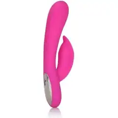  Розовый перезаряжаемый вибромассажер Embrace Massaging Tickle с движущимся шариком 