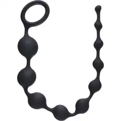  Чёрная анальная цепочка Long Pleasure Chain 35 см 