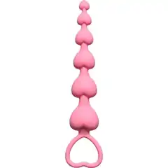  Розовая анальная цепочка Heart s Beads Pink 18 см 