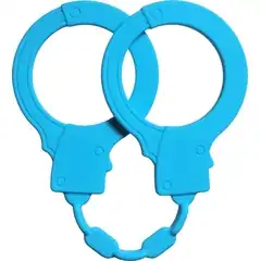  Голубые силиконовые наручники Stretchy Cuffs Turquoise 