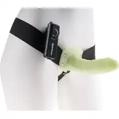  Флуоресцентный полый страпон унисекс с вибрацией For Him or Her ​Vibrating Hollow Strap-On 15 см 