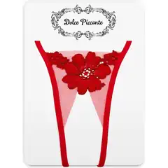  Открытые кружевные трусики Bello fiore с крупным цветком на ткани 