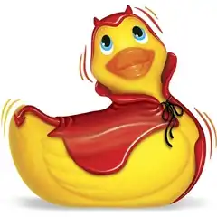  Вибратор утка-дьяволенок I Rub My Duckie Red Devil Travel Size 