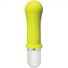  Жёлтый мини-вибратор со съемной насадкой Boom! 10 Function Silicone Vibrator 8,89 см 