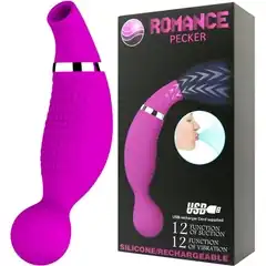  Двусторонний стимулятор Romance Pecker с вибрацией и функцией всасывания 