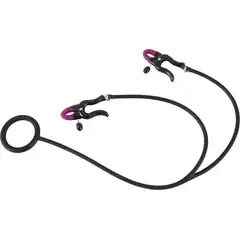  Эрекционное кольцо с зажимами на соски Cock Ring Clamps 