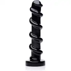  Черный стимулятор с винтовой конструкцией Mighty Screw 24,1 см 