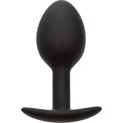  Черная анальная пробка из силикона Weighted Silicone Plug 7,5 см 