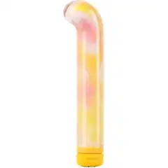  Желтый компактный вибратор из стекла Magic Cane 12 см 