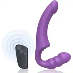  Фиолетовый безремневой страпон Straples Strap-On Dildo 