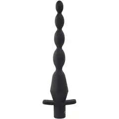 Черная анальная елочка с вибрацией Vibrating Butt Beads 22 см 