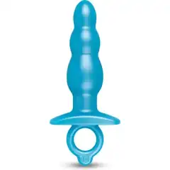  Голубая анальная пробка-елочка из силикона Bounce Plug 14,3 см 