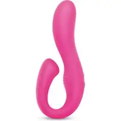  Розовый вибромассажер с клиторальным отростком Harmony Vibe 16,8 см 