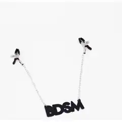  Зажимы на соски с кожаной подвеской BDSM 