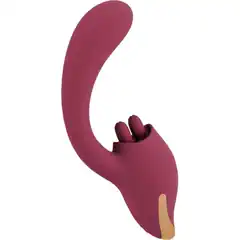  Малиновый вибратор с подвижными язычками 2 Function Vibrator 20,6 см 