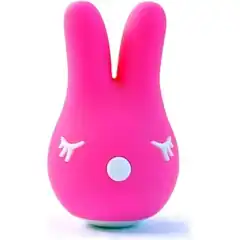  Ярко-розовый вибростимулятор Bunny с ушками 