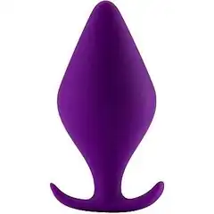  Фиолетовая анальная пробка Butt Plug with Handle Small 