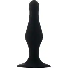  Чёрная анальная пробка с длинным кончиком Butt Plug with Suction Cup Medium 
